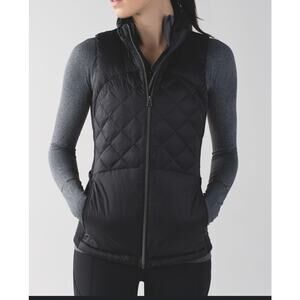 Lululemon Down Run For A Run Vest Womens 4 Black Lightweight Puffer Full Zip